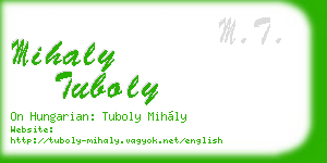 mihaly tuboly business card